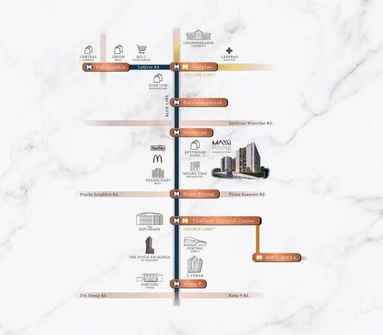 Apartamento Maxxi Prime Ratchada - Sutthisan Near Jodfair Market *