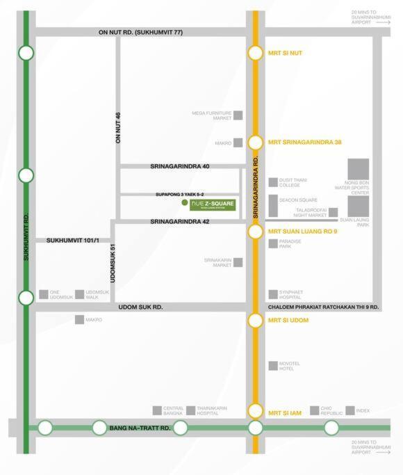 Apartment Nue Z-square Suan Luang Station - Near Train Night Market, Airport, Seacon Square Bangkok