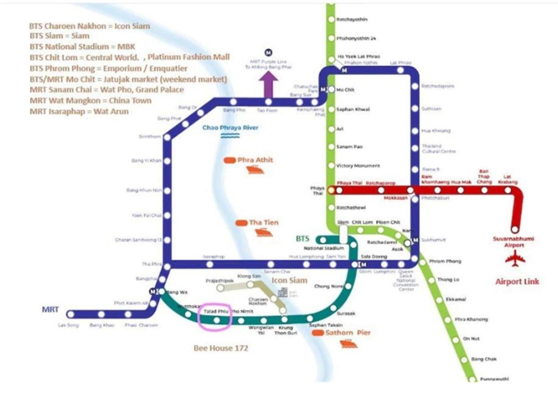 Bee House 172 Only 300m To Bts Talat Phlu *