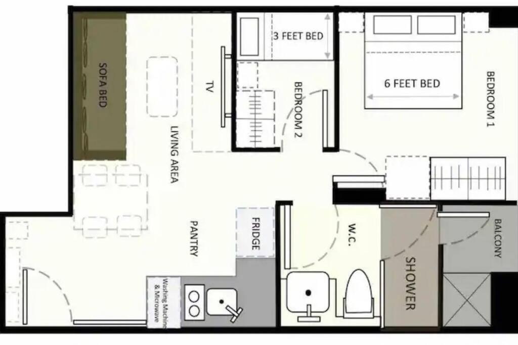 - Sukhumvit Soi 5 Bts Nana- Size 50m2 Leilighet *