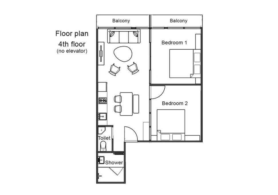 Fl4 Entire Apartment,2br,balcony,5min To Khaosan Bangkok